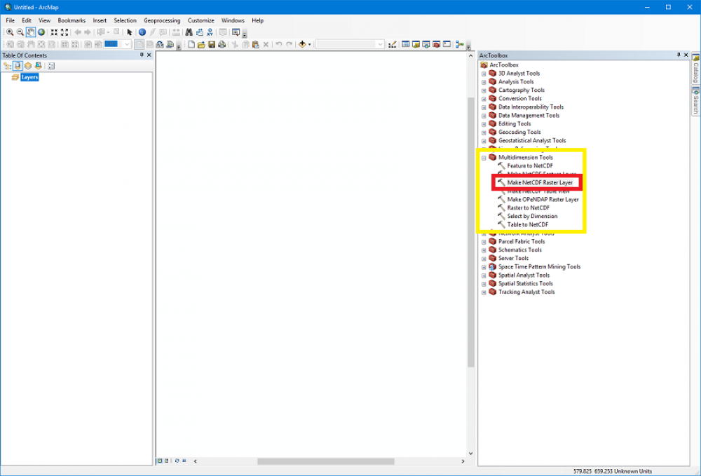 Open NetCDF file with ArcMap - screenshot 1